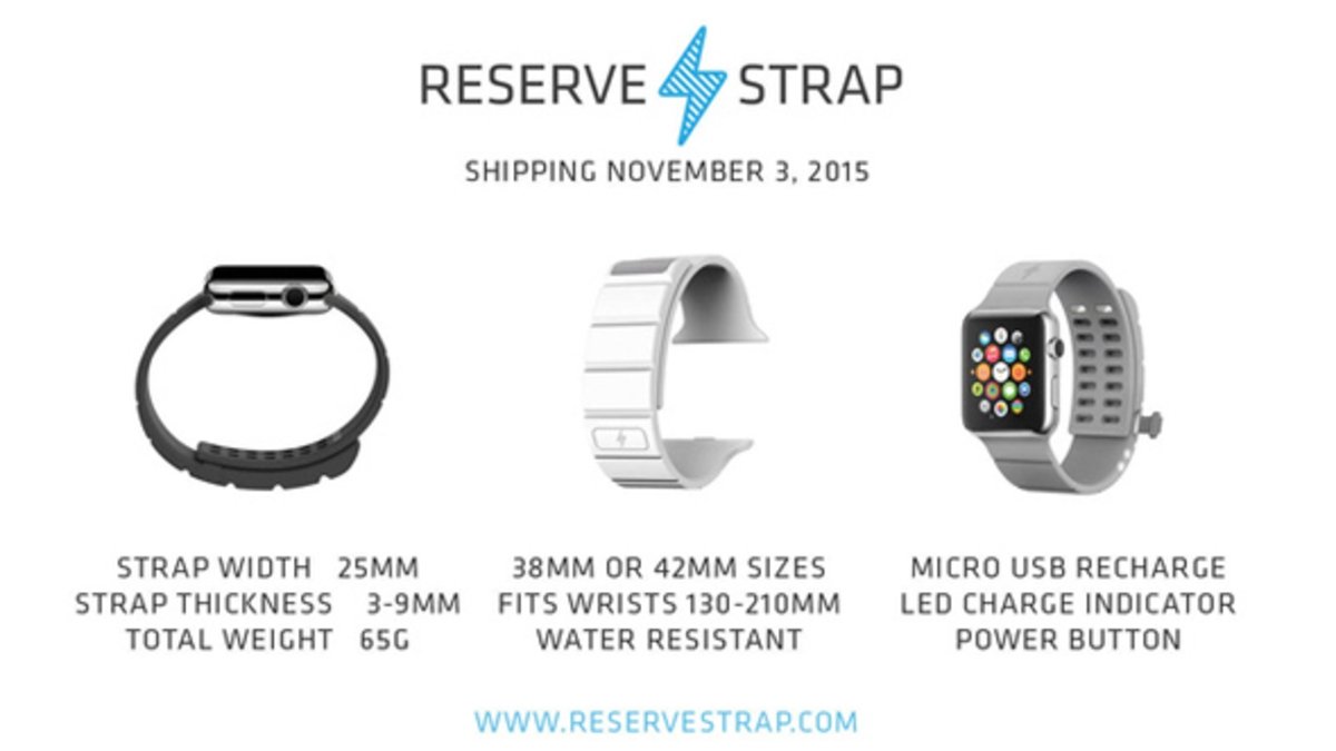 Aumenta la batería del Apple Watch hasta 30 horas con la correa Reserve Strap.