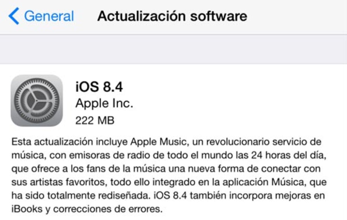 Actualizar a iOS 8.4