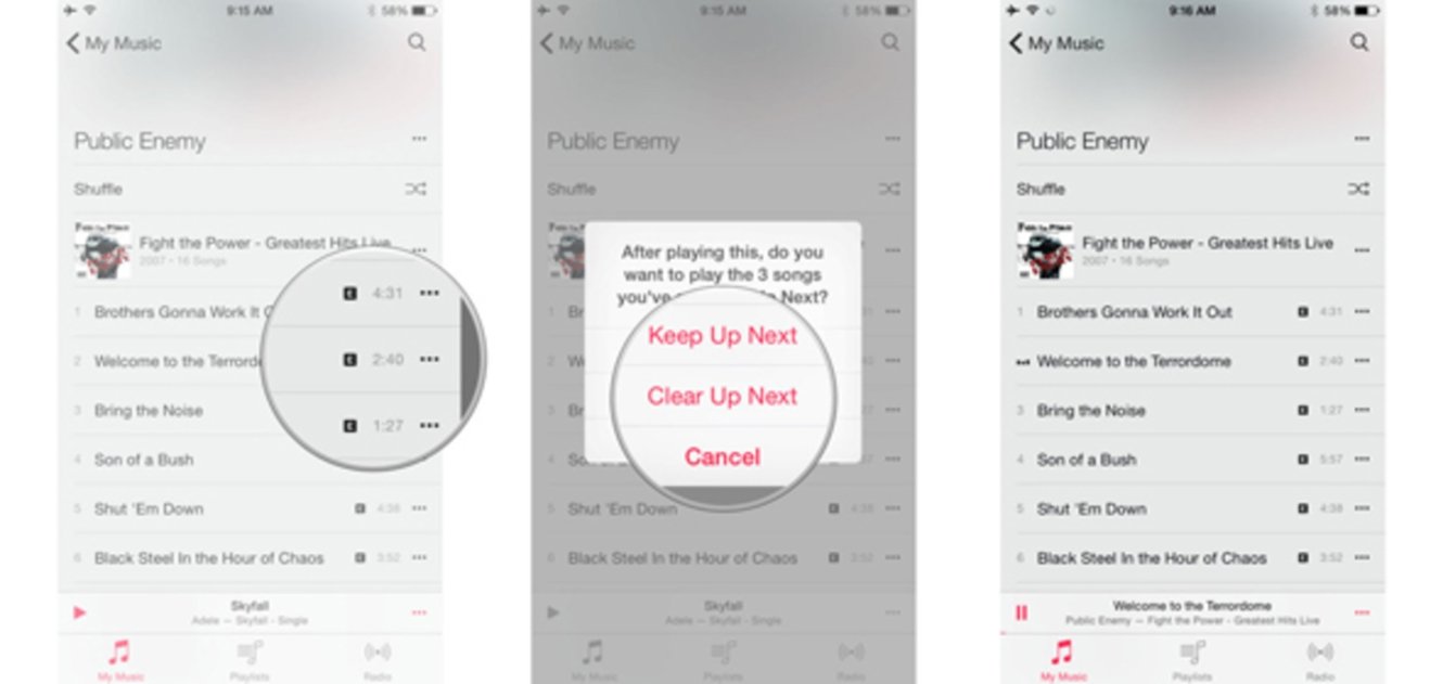 Cómo usar Up Next en la nueva app Música.