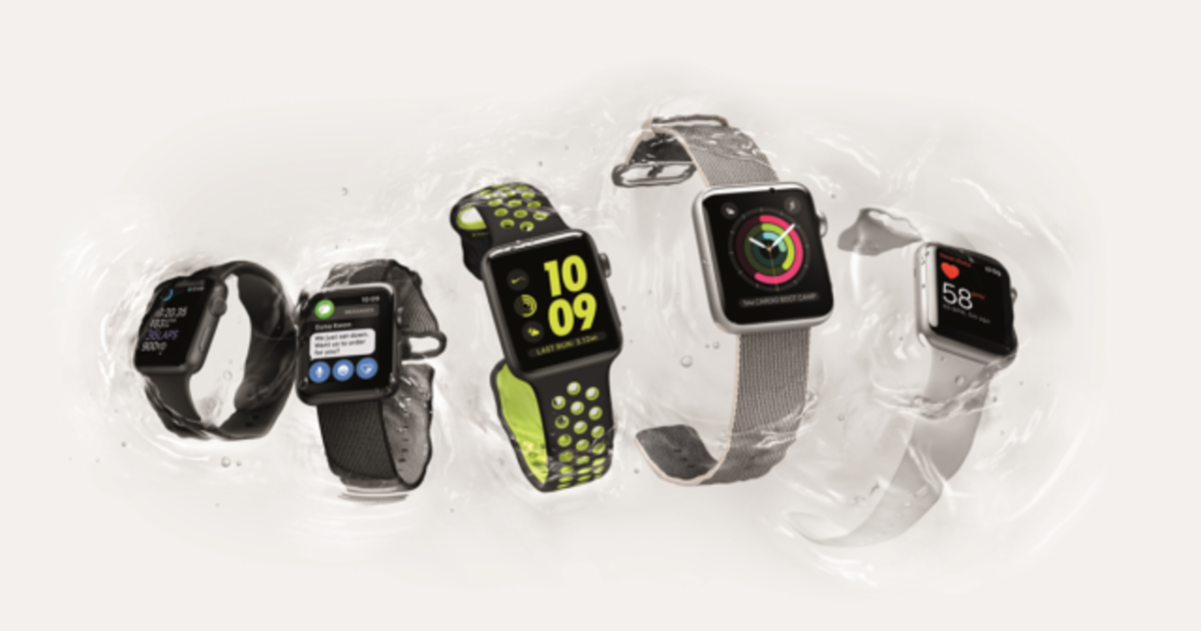 Apple Watch Series 2 sumergidos en el agua