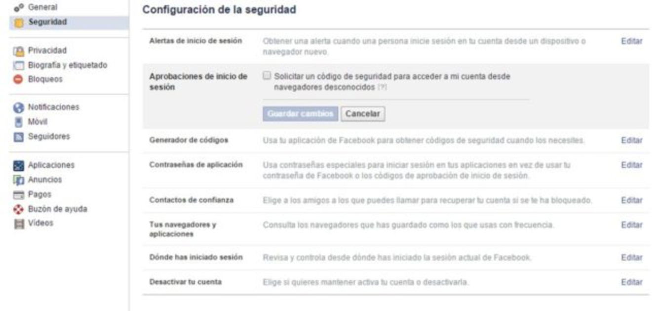Facebook seguridad
