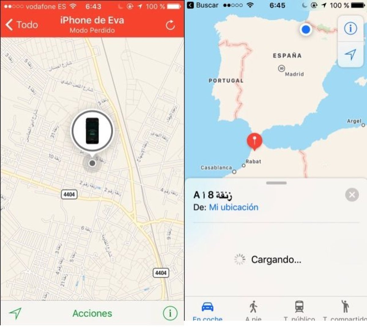 iPhone robado ubicacion