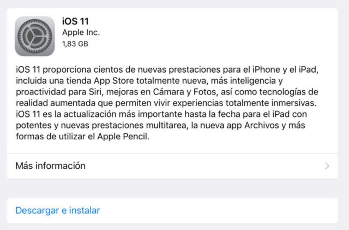 Ya disponible iOS 11 para descargar en tu iPhone y iPad