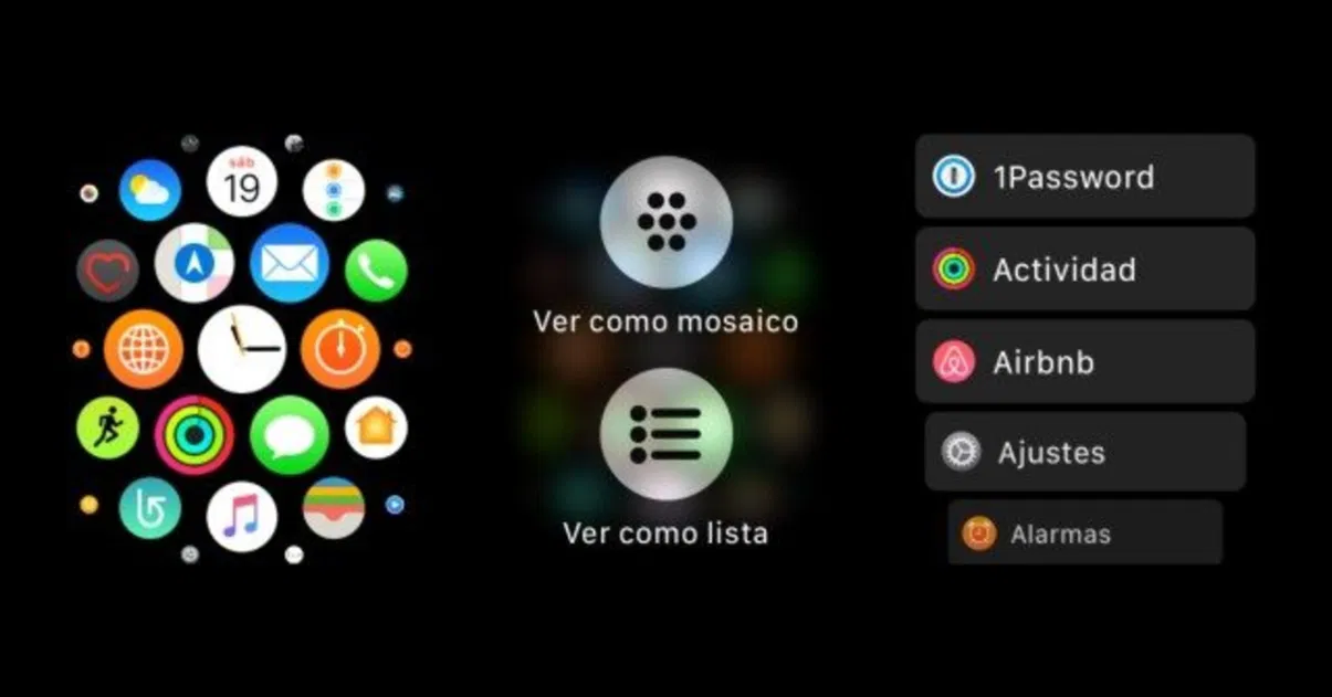 Menú Lista Apple Watch