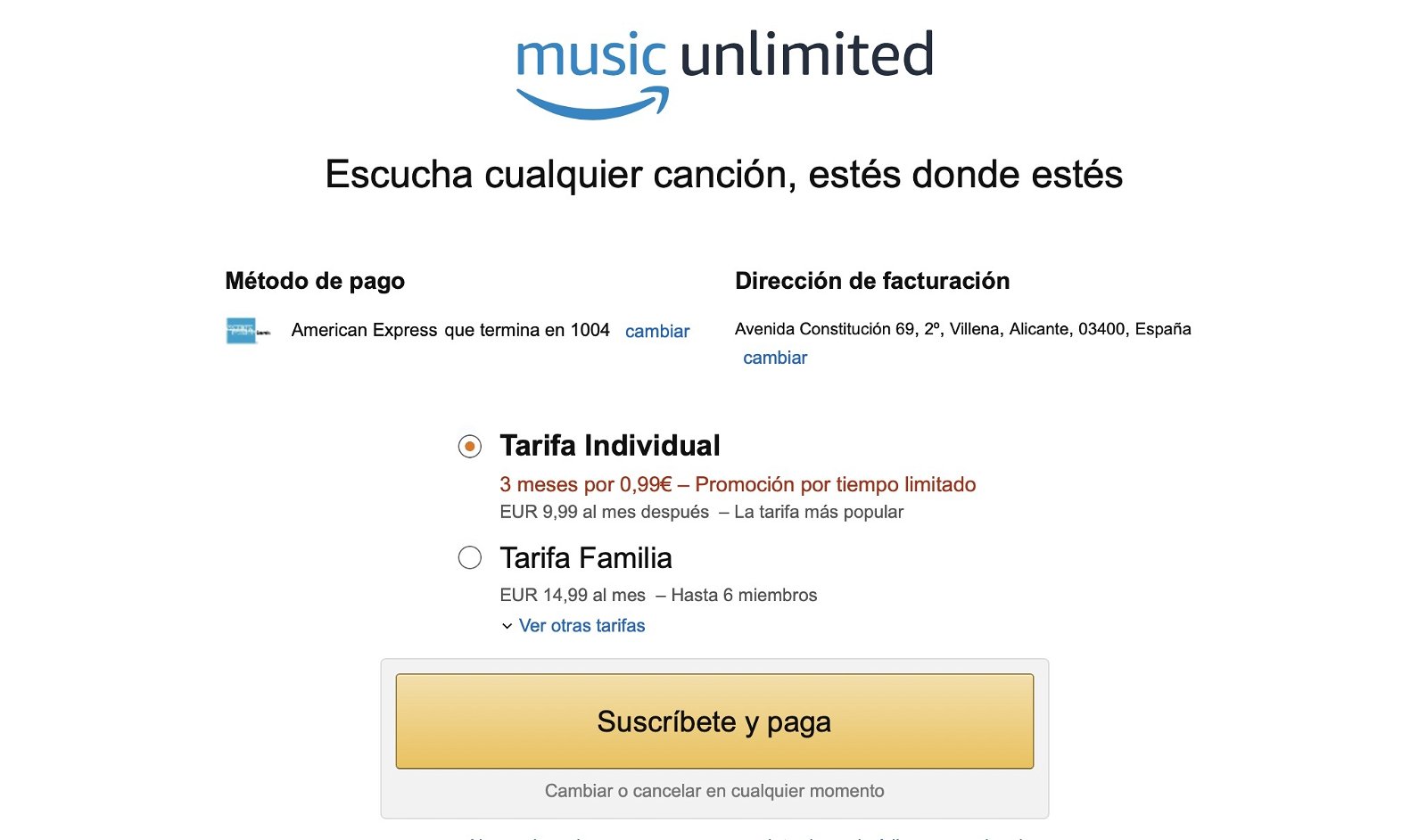 Hazte de Amazon Music Unlimited por 3 meses por solo 99 céntimos