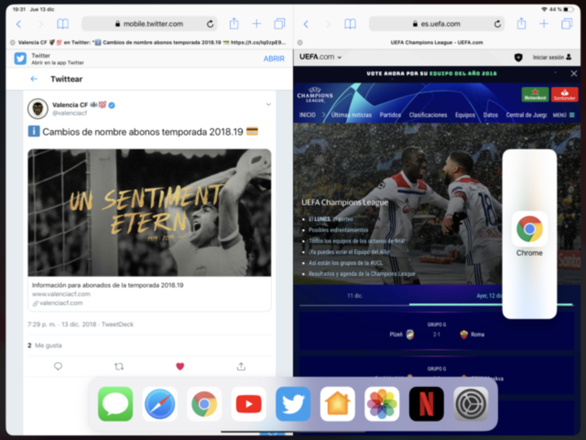 Cómo usar Split View en Safari con iPad Pro en iOS 12