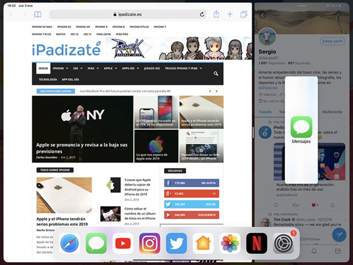 Cómo usar Split View en iPad Pro con iOS 12