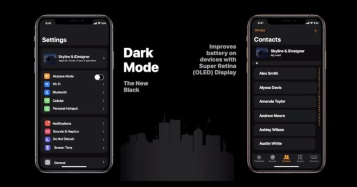 iOS 13 modo oscuro