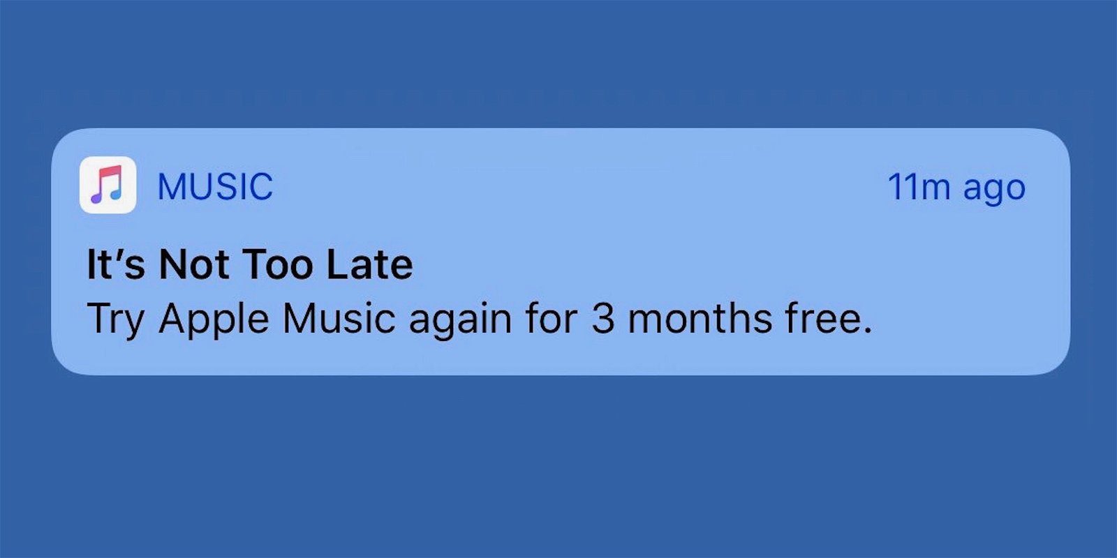 Apple Music vuelve a ofrecer otros tres meses gratis mediante notificaciones