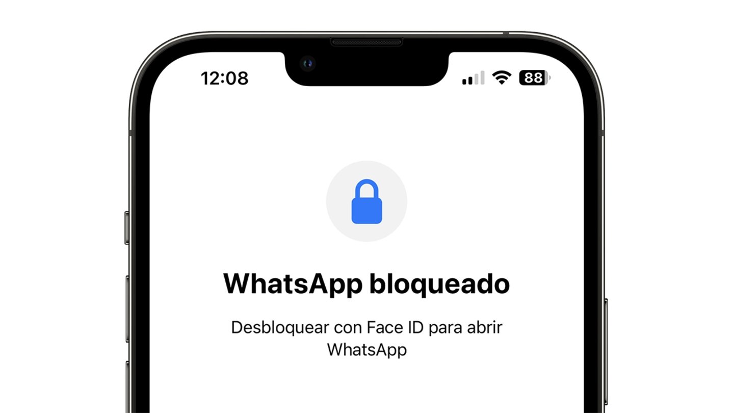 WhatsApp en el iPhone bloqueado con Face ID