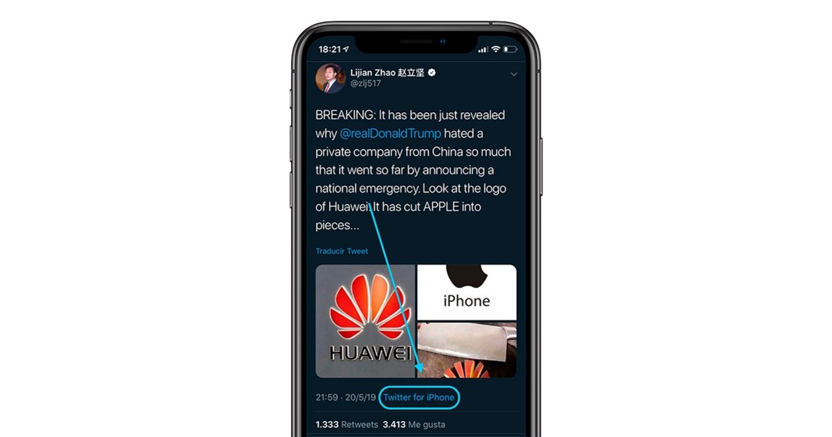 Un cargo de la Embajada china ataca a Apple en favor de Huawei y lo tuitea desde un iPhone