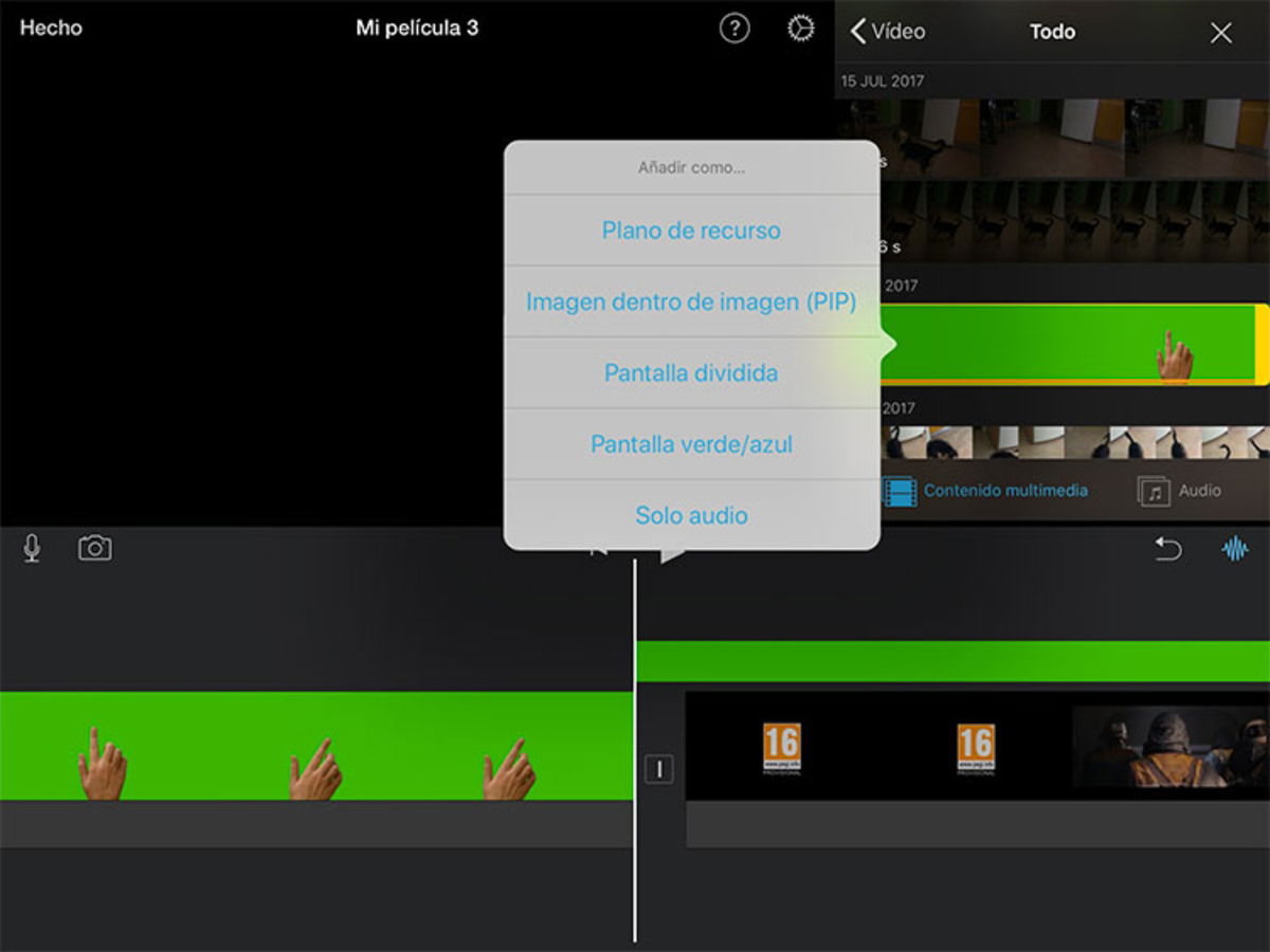 Cambia el fondo en iMovie