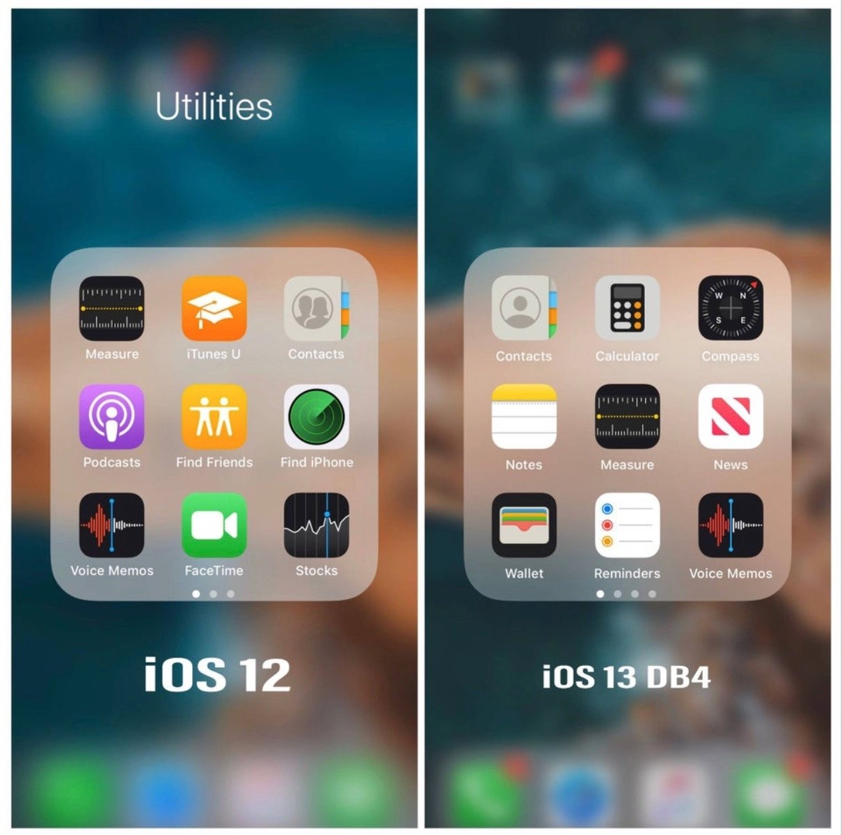 carpetas iOS 13 vs iOS 12