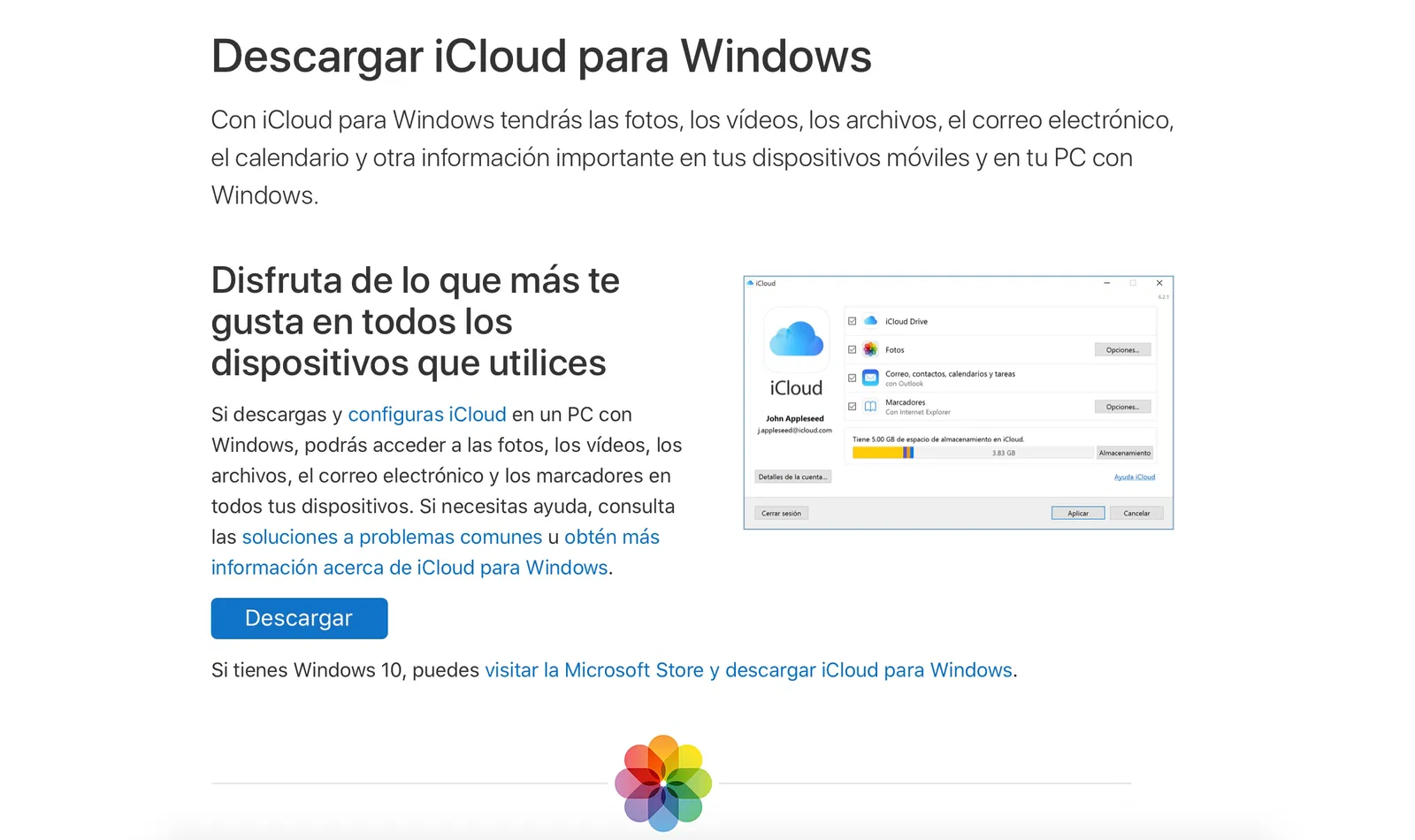 Web descarga iCloud