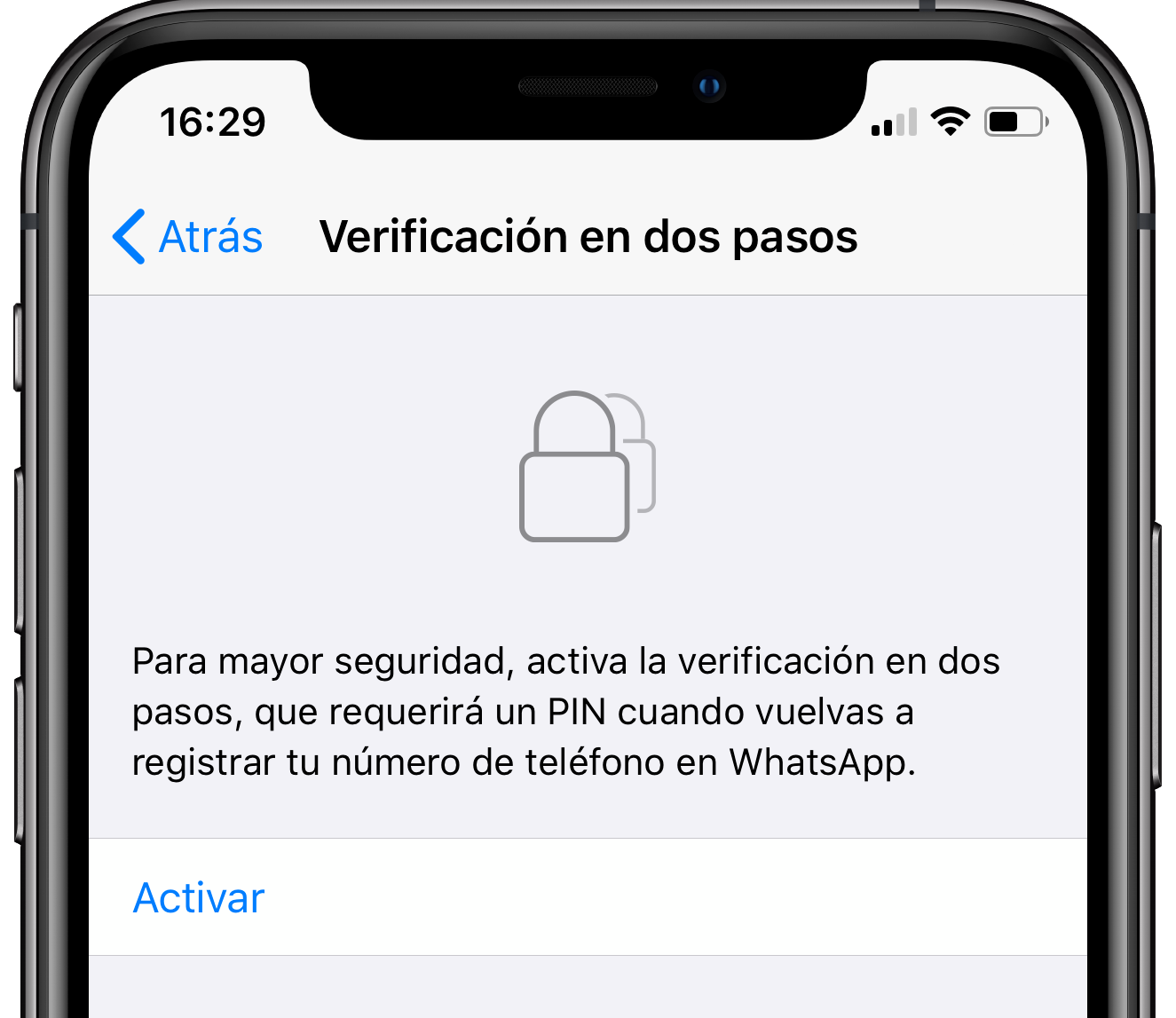 verificación dos pasos whatsapp