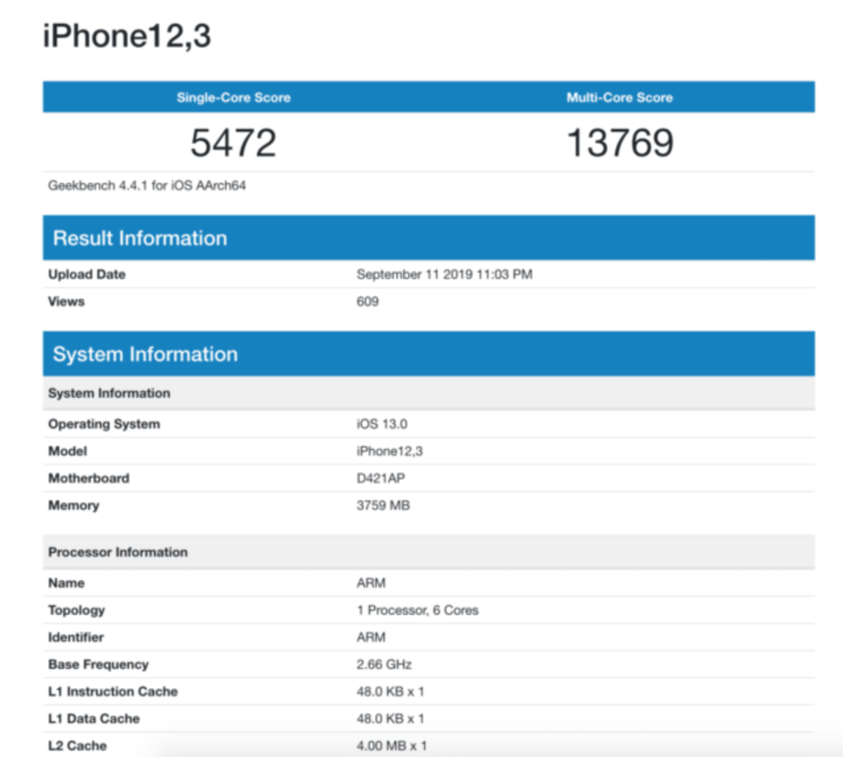 El primer benchmark del iPhone 11 Pro muestra la increíble potencia del A13 Bionic