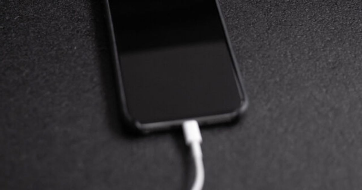 iPhone charging with lightning cable