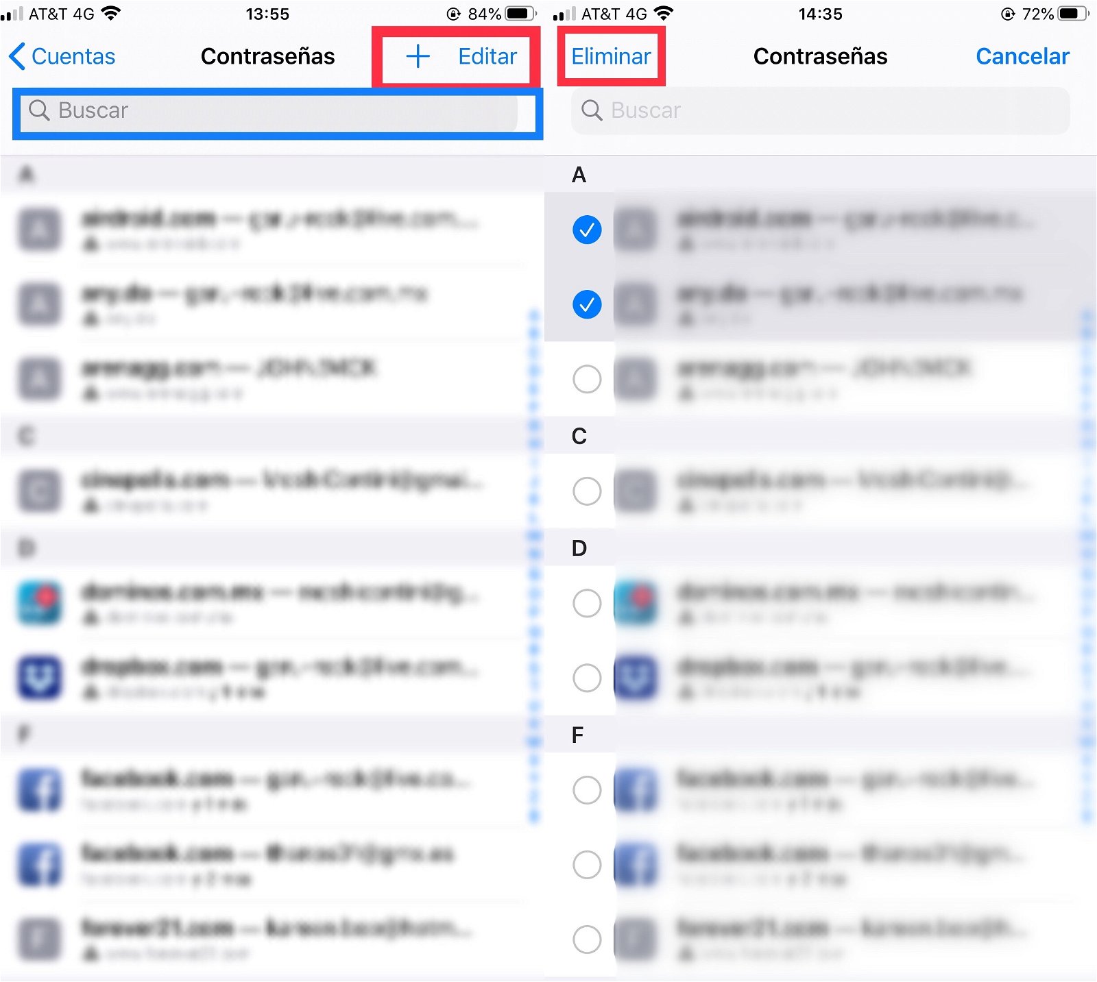 Eliminar contraseñas iCloud iOS 13