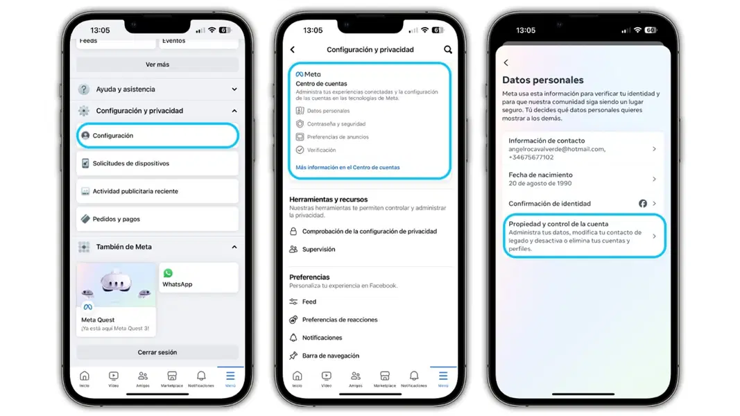 Cómo eliminar o desactivar tu cuenta de Facebook desde el iPhone