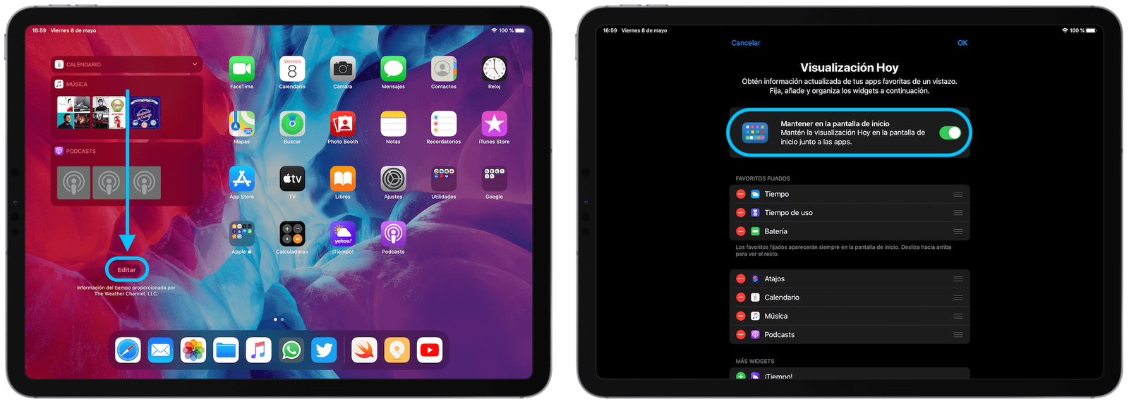 widgets iPados