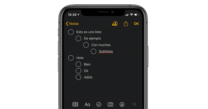 Un truco de iPhone desconocido: así puedes crear listas dentro de listas Un truco de iPhone desconocido: así puedes crear listas dentro de listas