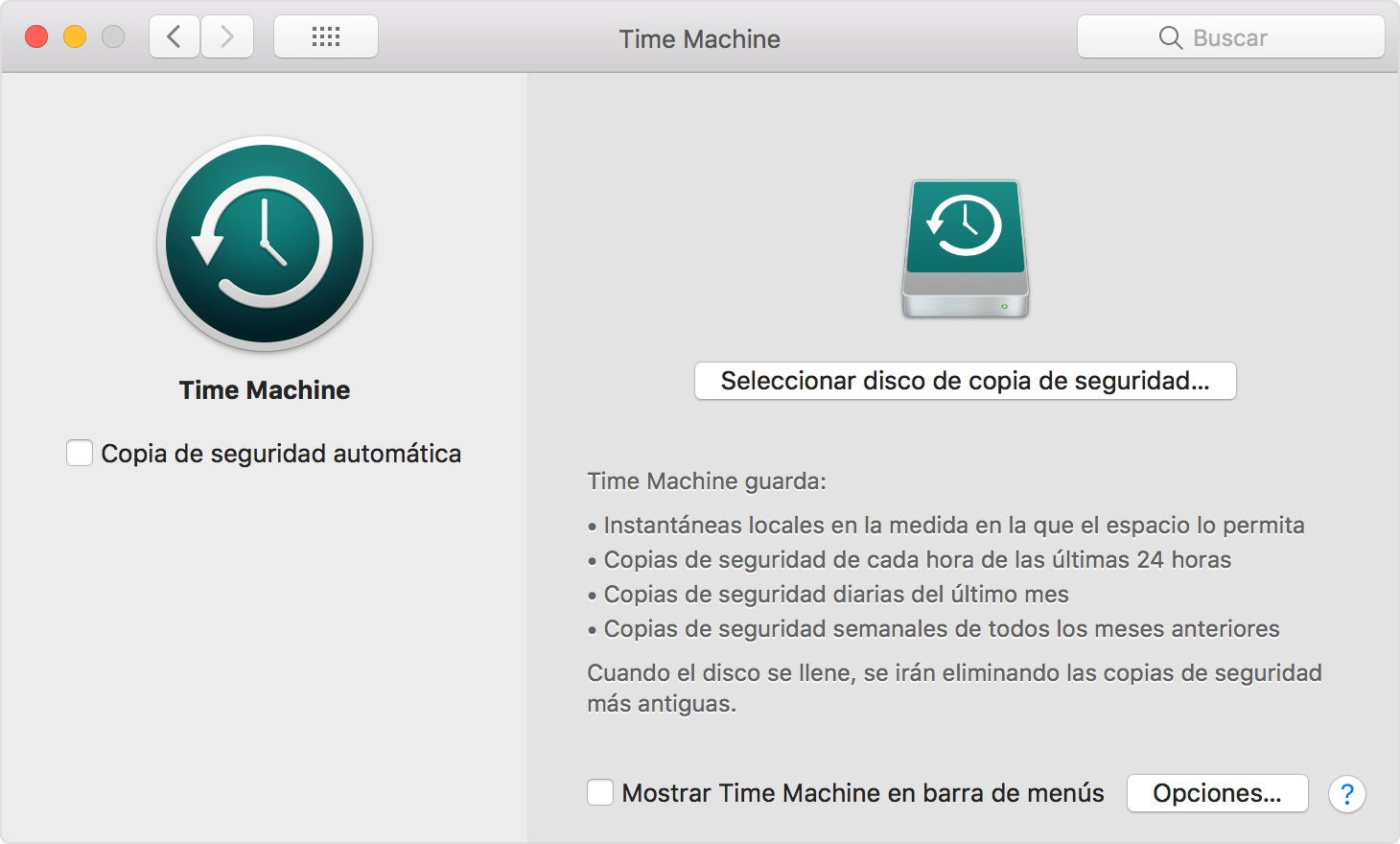 Activar Time Machine