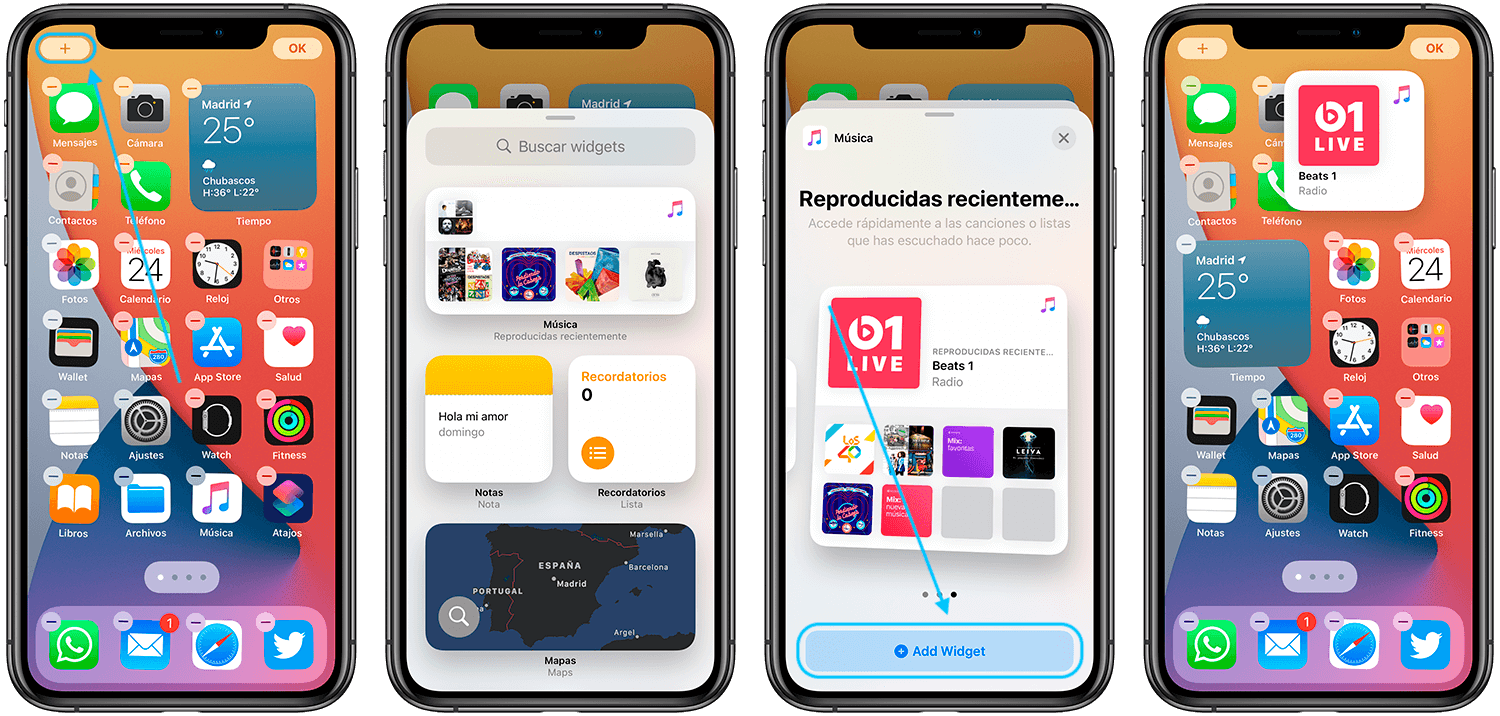 opciones widgets ios 14 