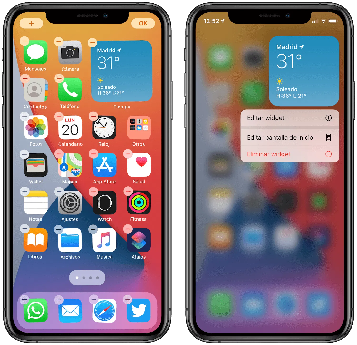 eliminar widget ios 14