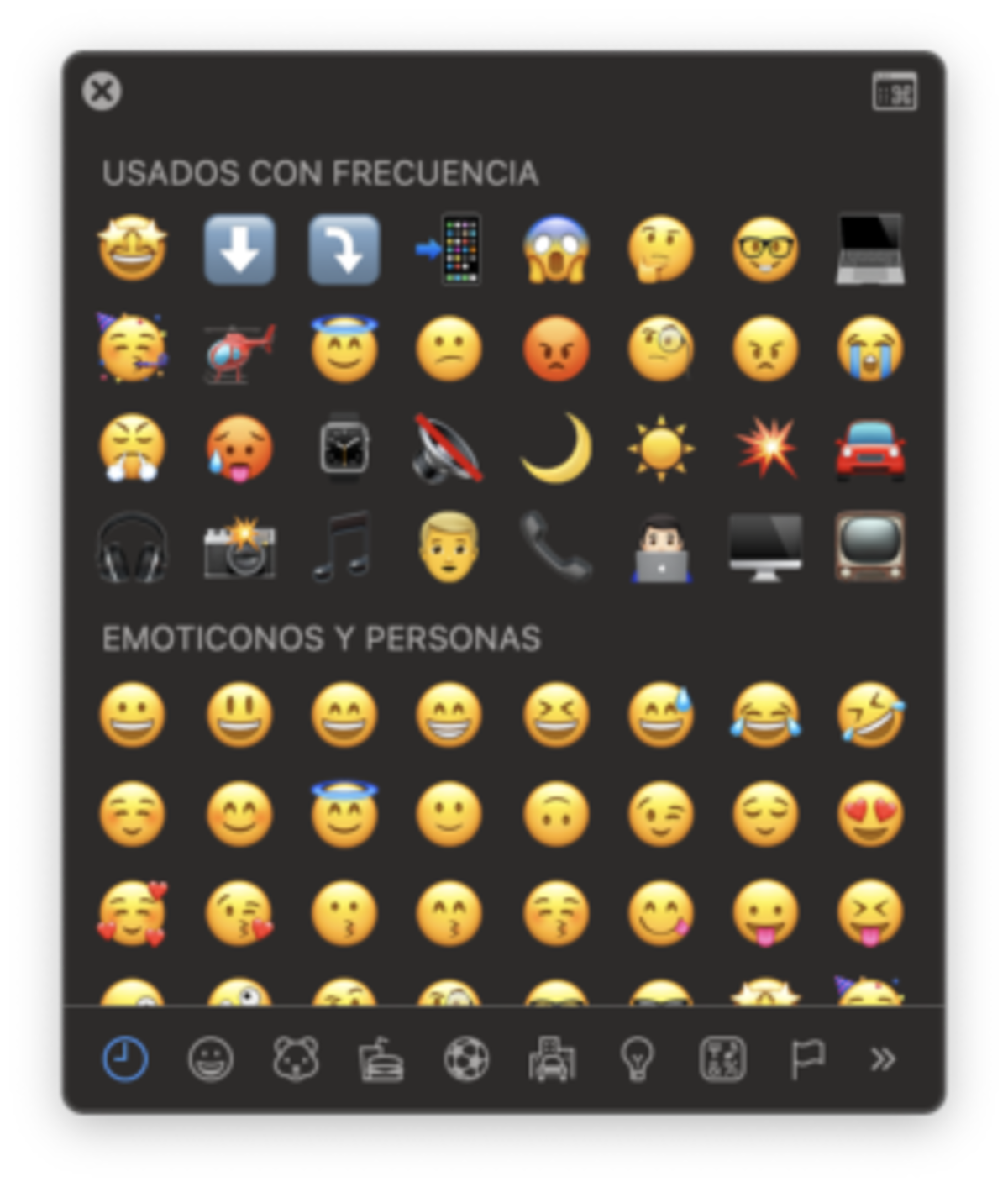 Panel emoji