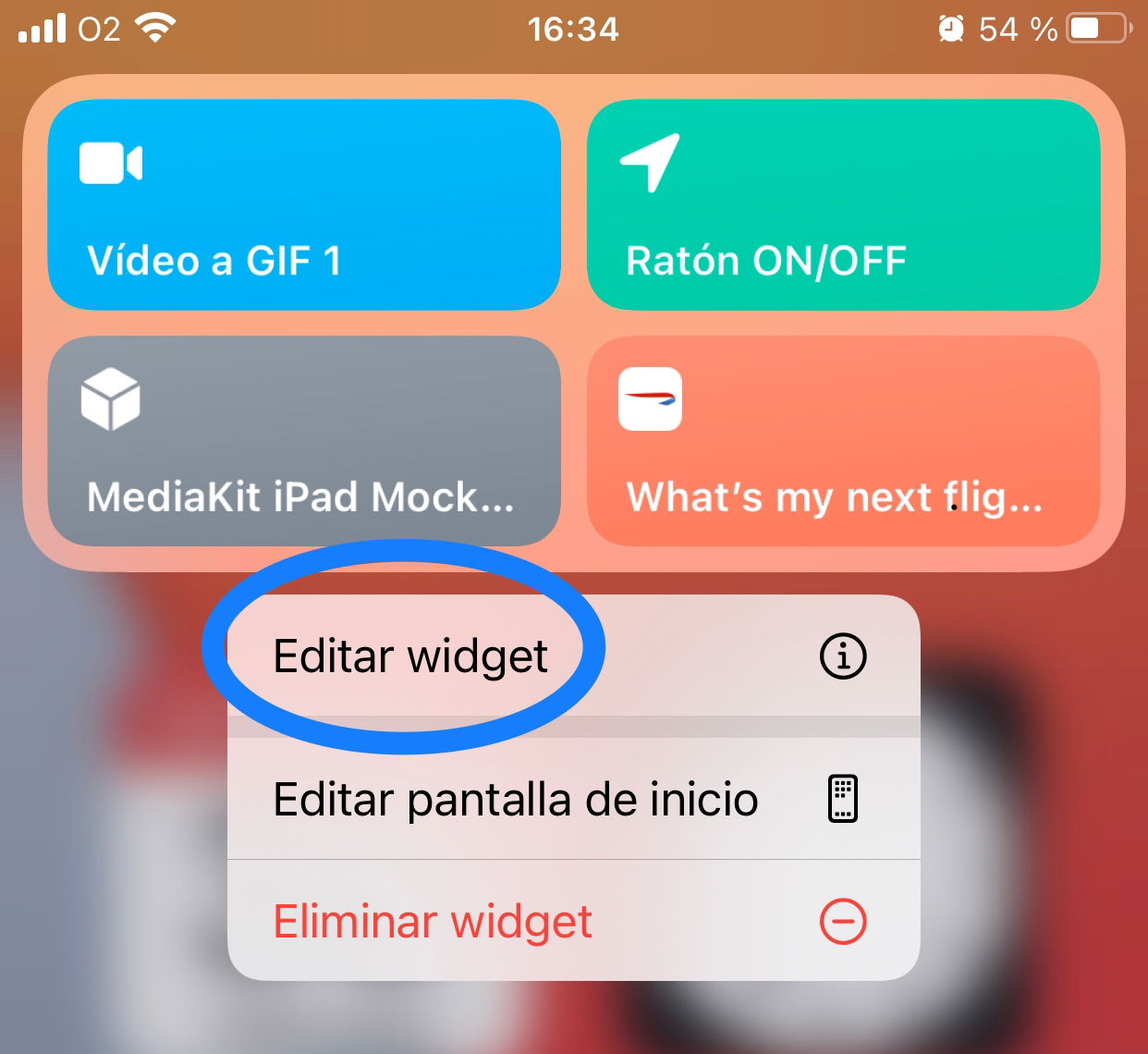 Editar widget