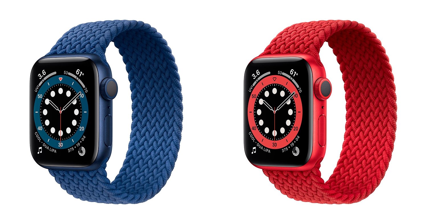 apple watch series 6 azul y rojo