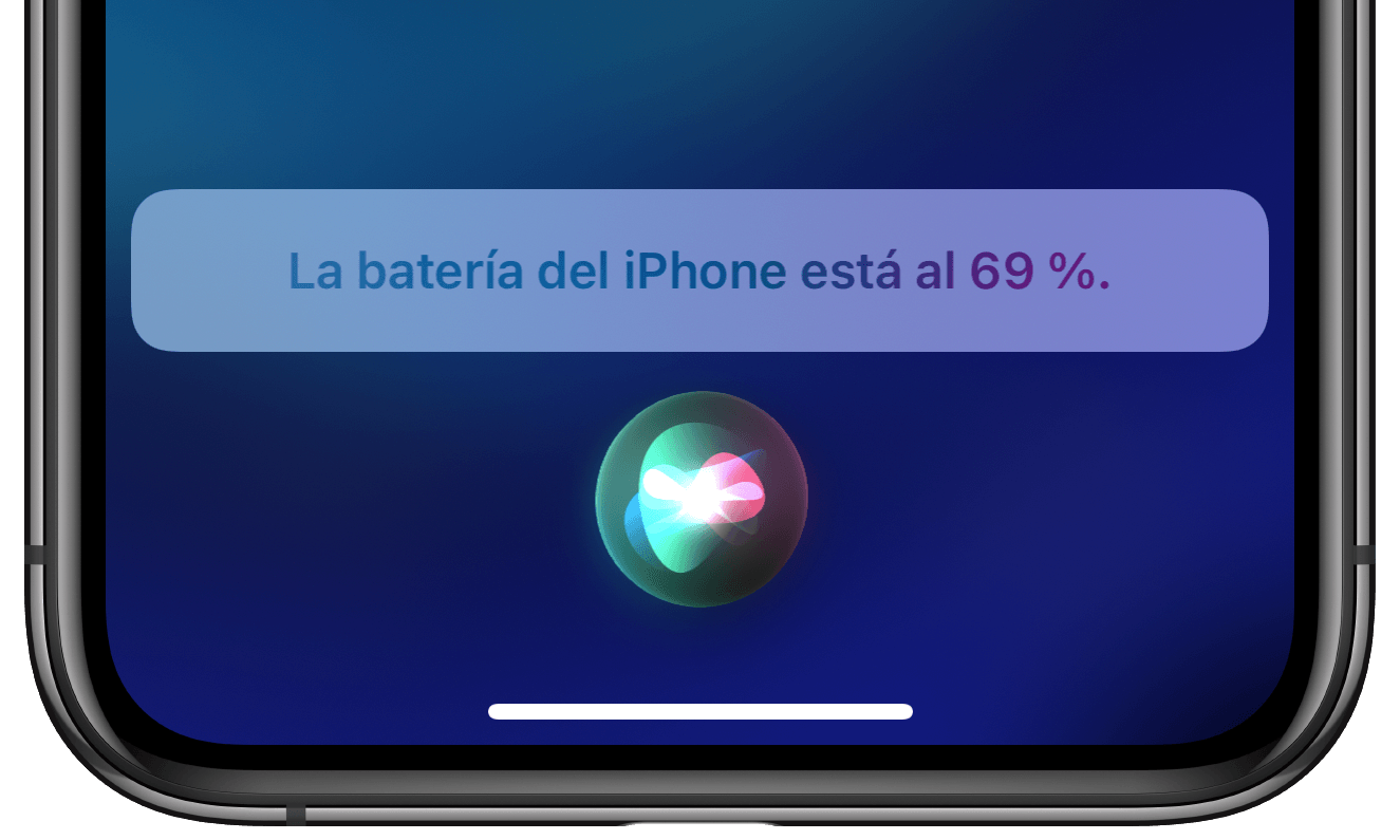 Porcentaje batería del iPhone con Siri