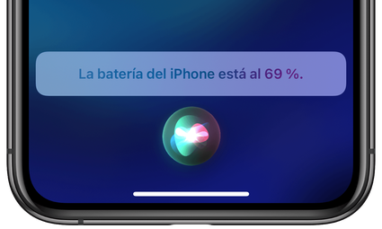 Porcentaje de batería del iPhone con Siri