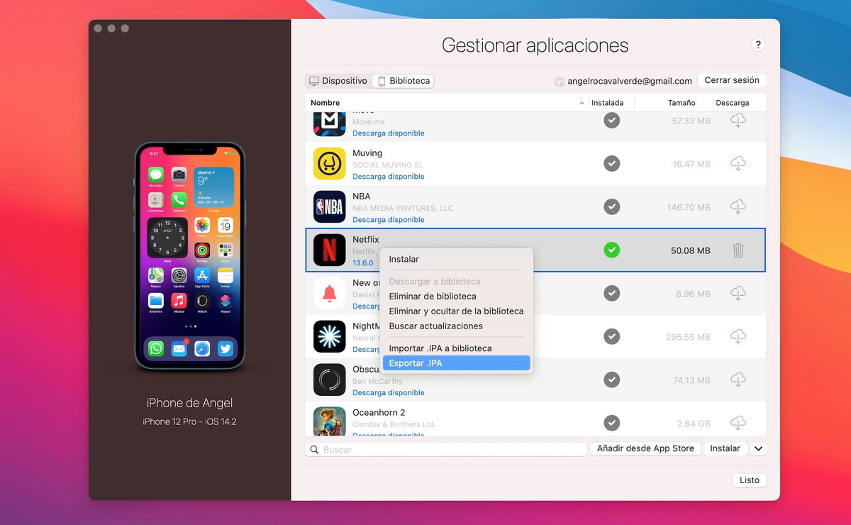 Cómo instalar una app de iPhone o iPad en un Mac con Apple Silicon
