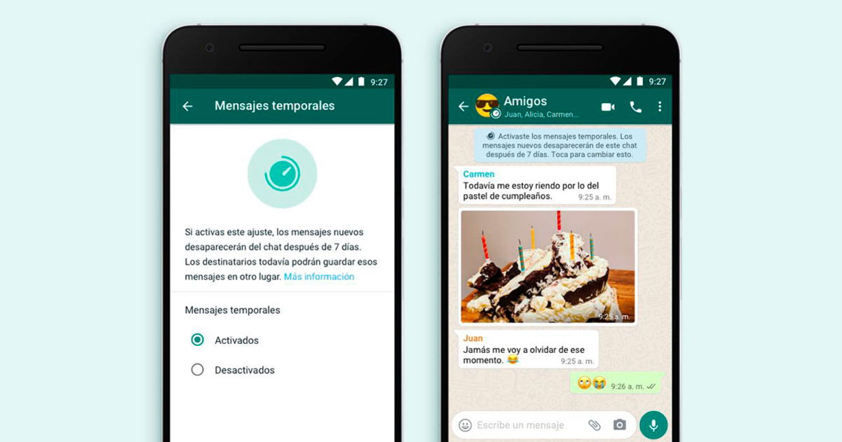 mensajes temporales whatsapp