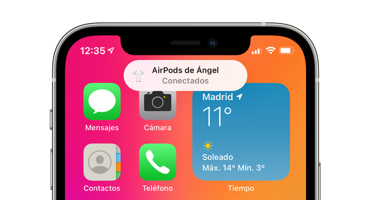 AirPods conectados al iPhone