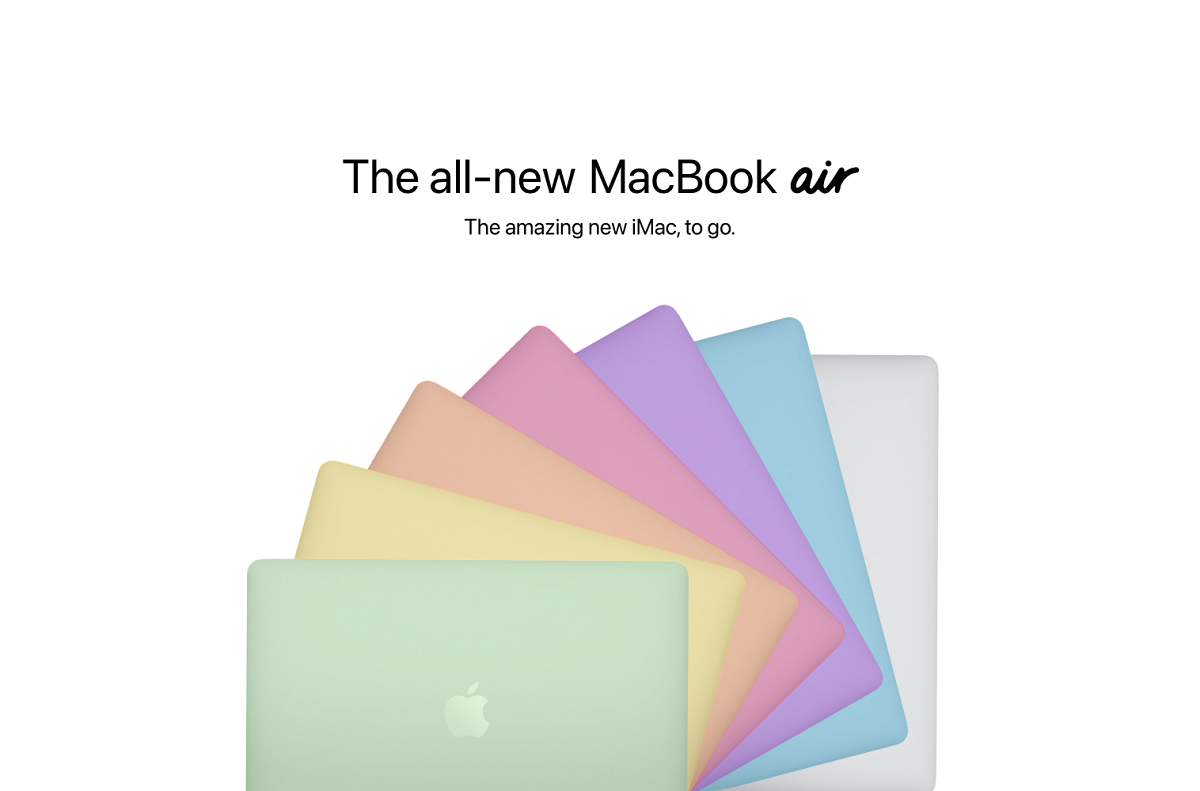 Concepto MacBook Air en colores