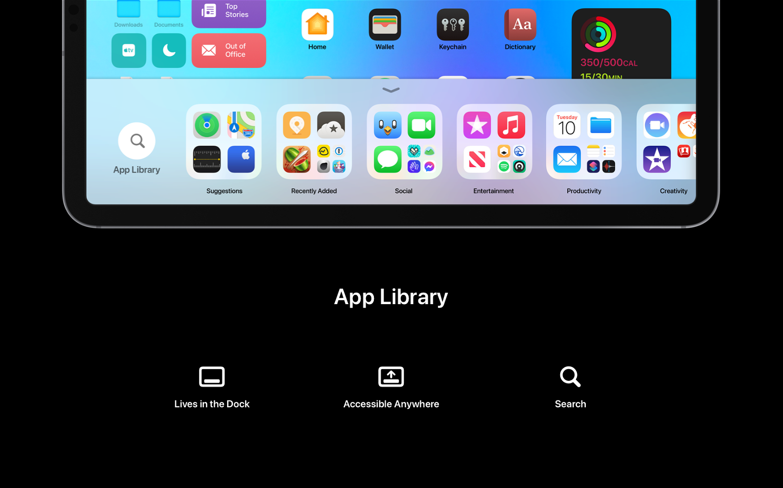 iPadOS 15 biblioteca de aplicaciones