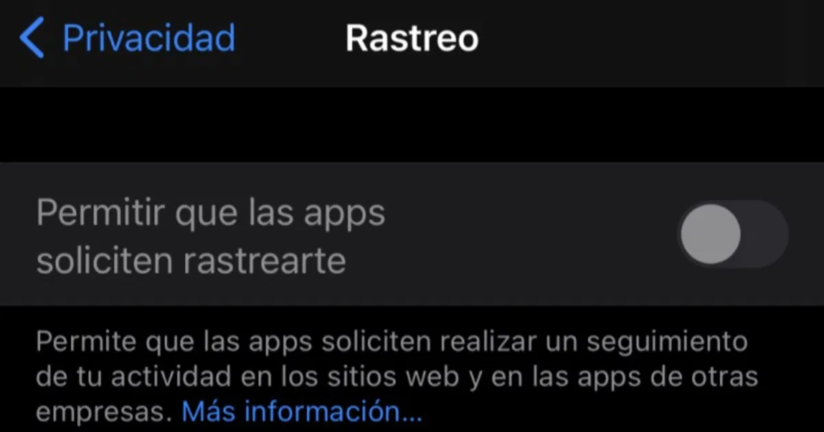 Ajuste de Rastreo iPhone