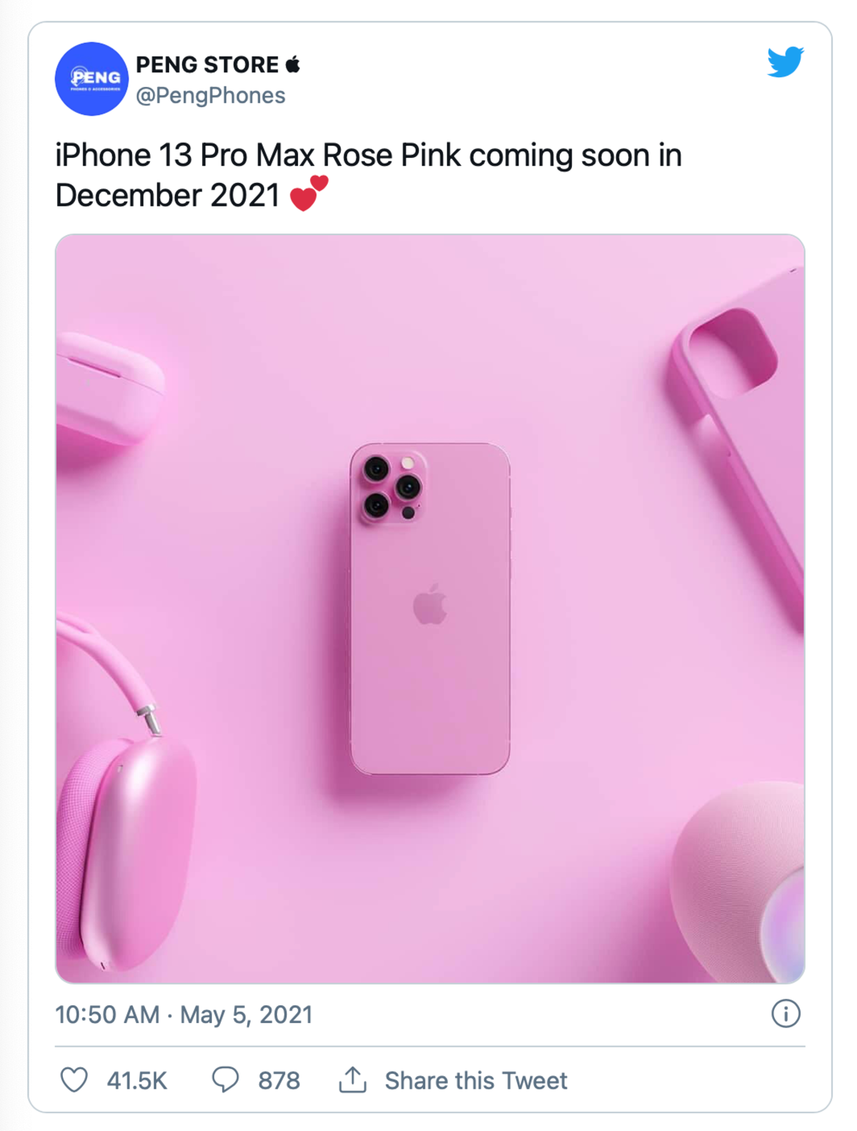 Tweet iPhone rosa