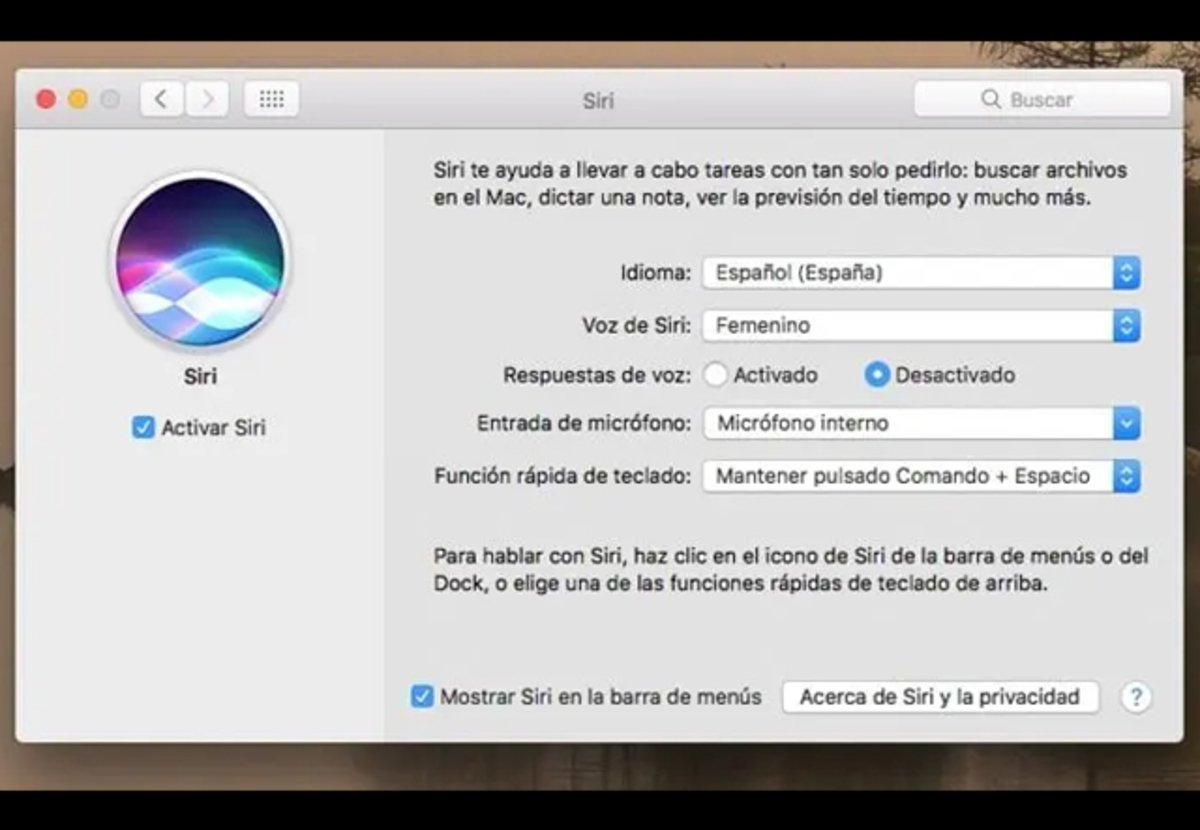 Como apagar Siri en Mac