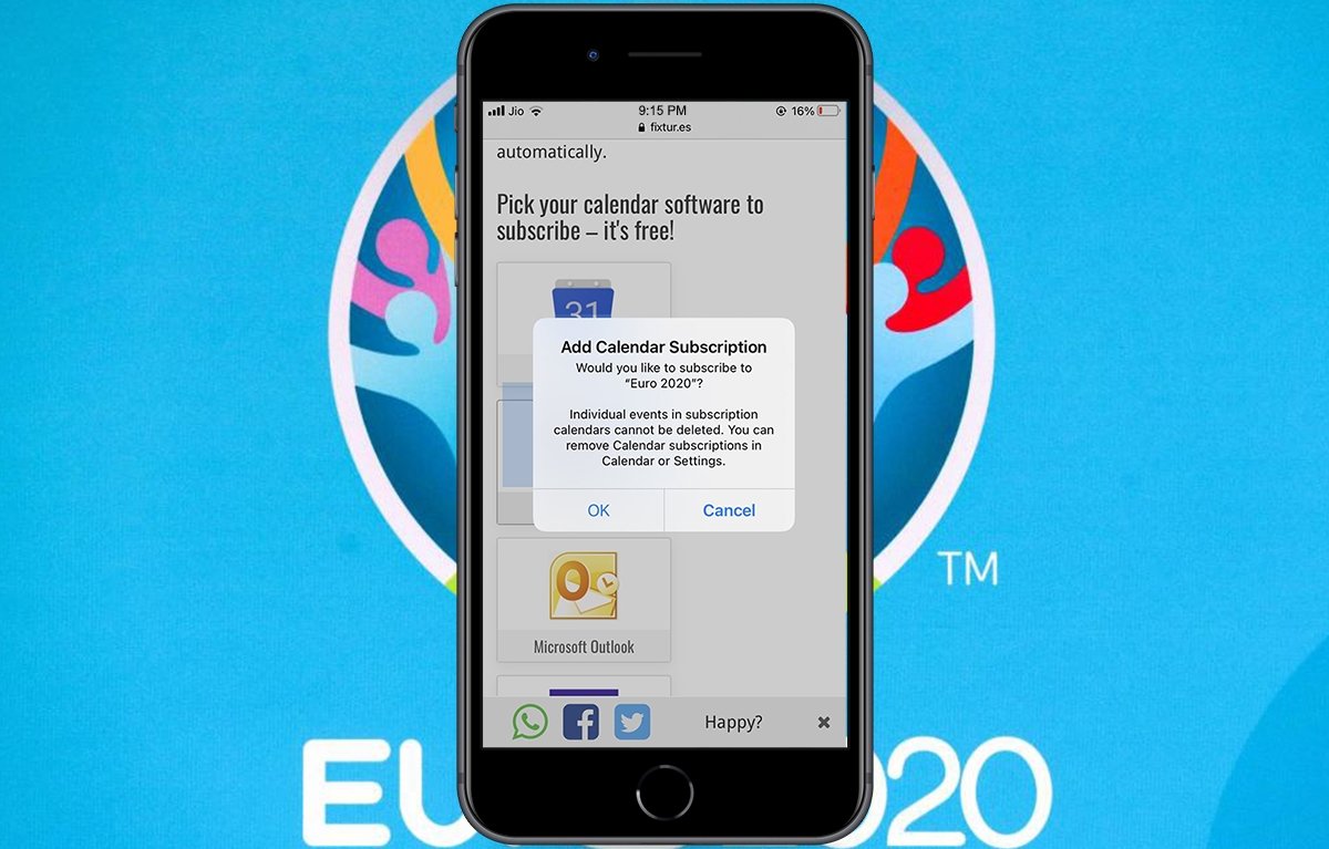 Como agregar el calendario de la Eurocopa 2020 a tu iPhone, iPad o iMac