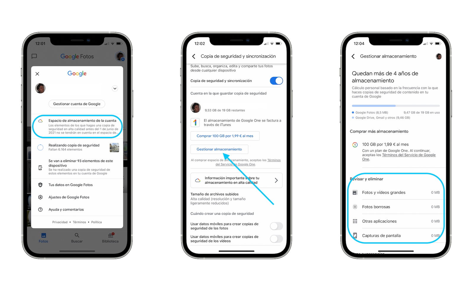 How to gain storage space in Google Photos from the iPhone GEARRICE