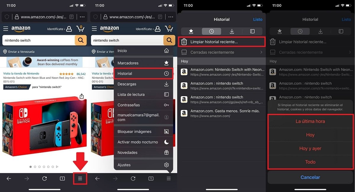 Como borrar el historial de navegacion en el iPhone y el iPad Firefox