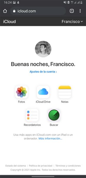 Cargar archivos en iCloud Drive desde Android