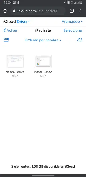 Cargar archivos en iCloud Drive desde Android