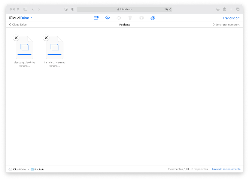Cargar archivos en iCloud Drive desde el navegador