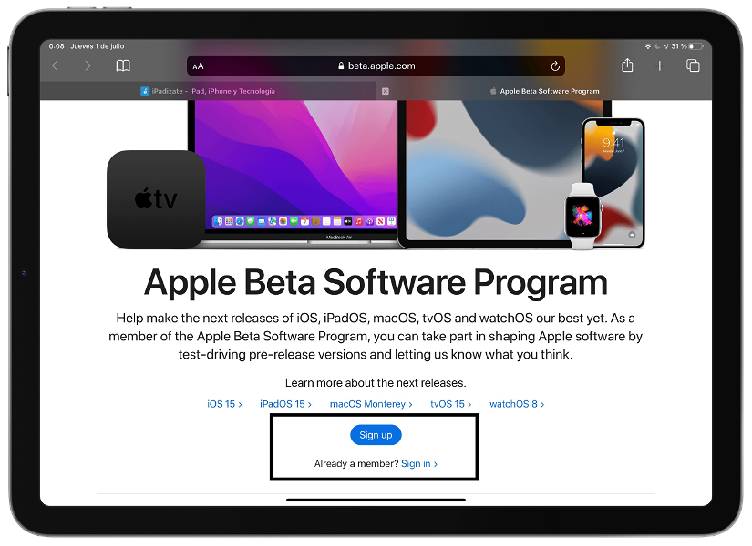 Descargar perfil para instalar la beta pública de iOS 15