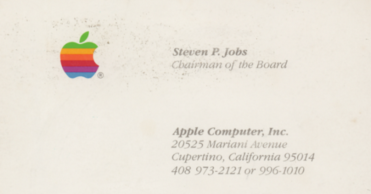 Tarjeta de presentación Steve Jobs