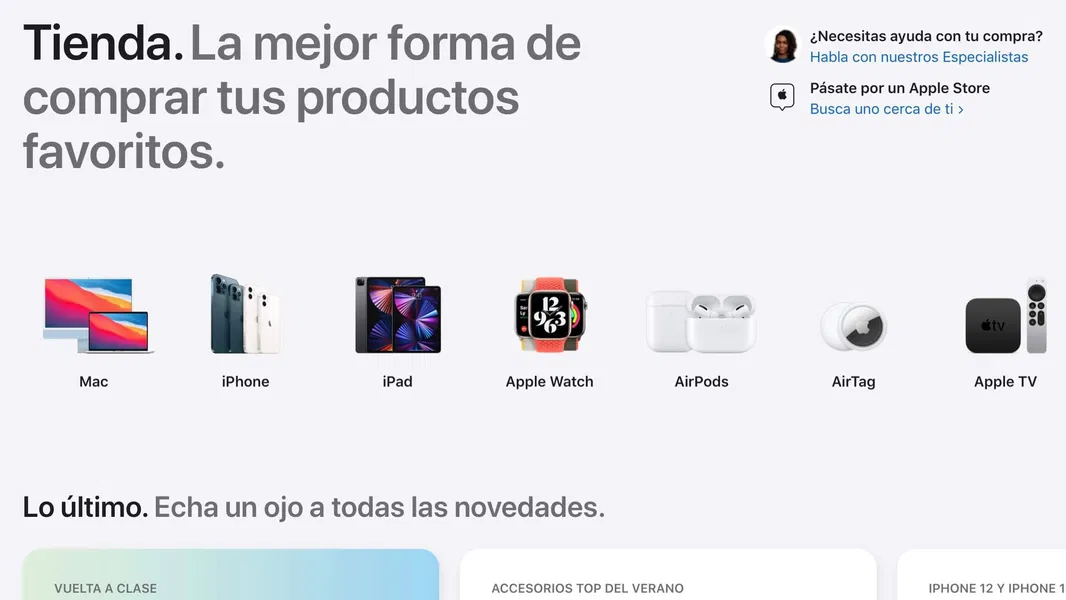 Nuevo diseño de la Apple Store Online